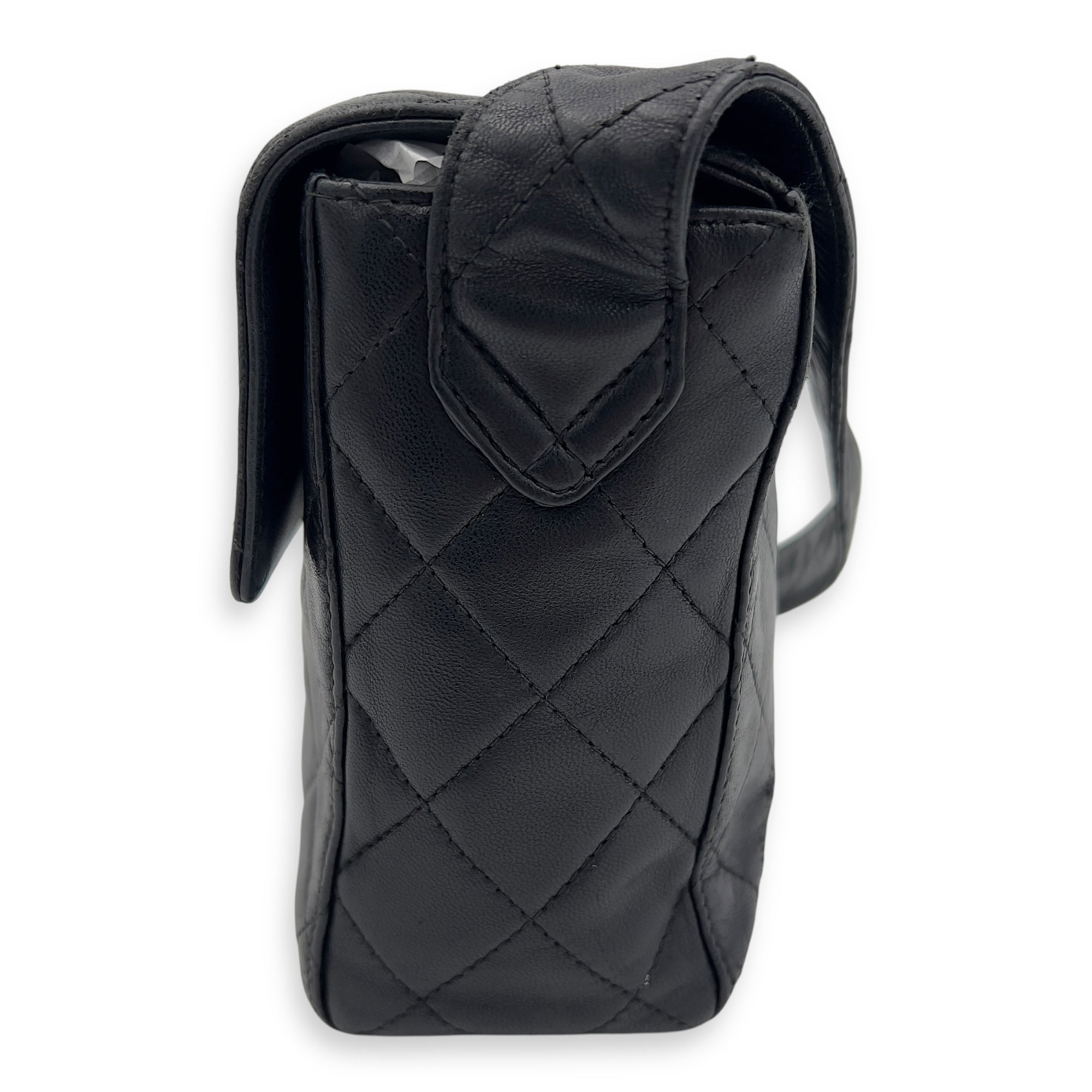 Chanel Vintage CC Shoulder Bag Black in Lambskin, Gold hardware_5