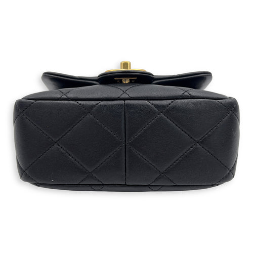 Chanel CC Flap  Top Handle Bag Black in Calfskin, Gold hardware_5