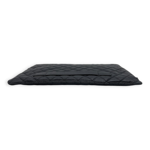 Chanel CC Black Clutch in Caviar Leather, Gold hardware_7