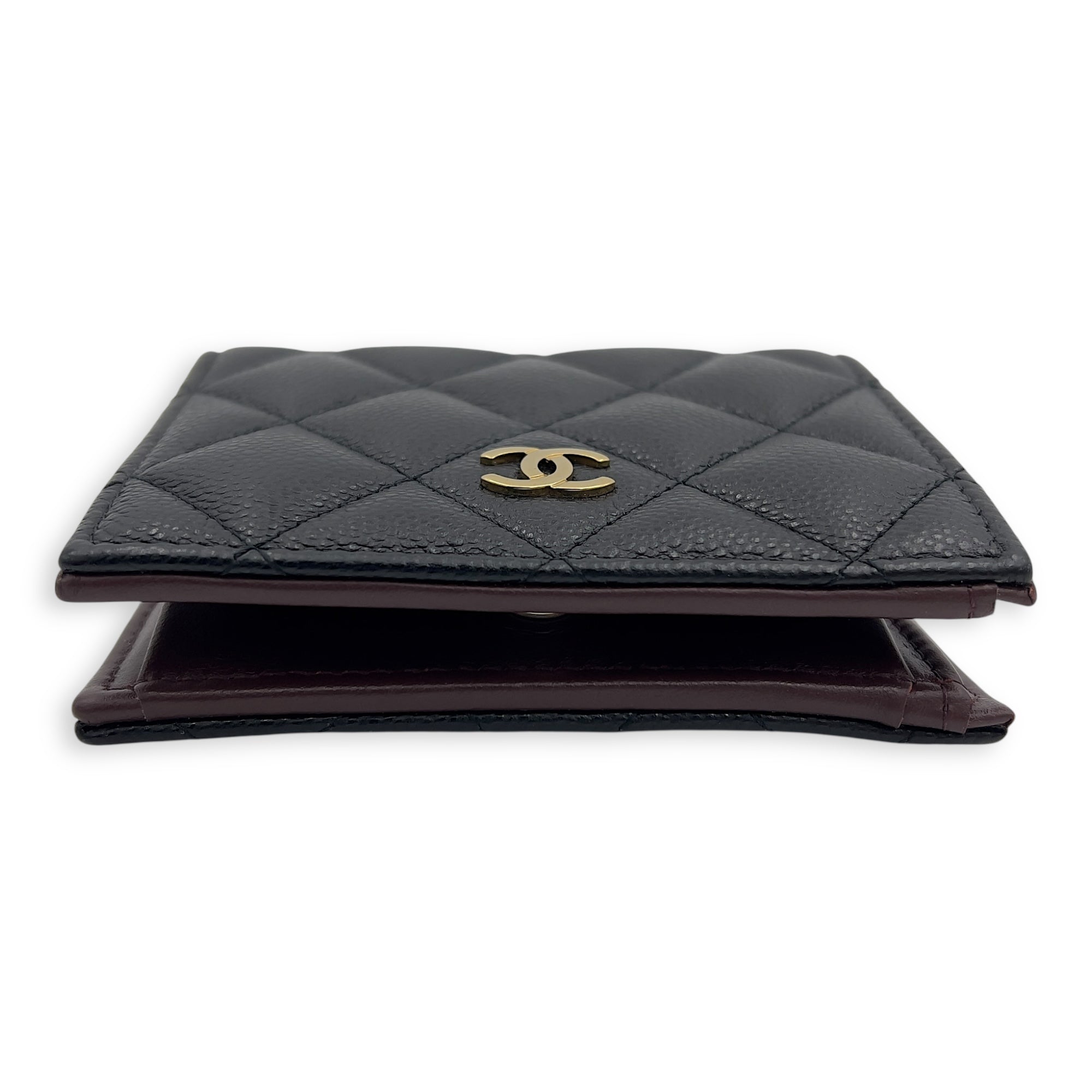 Chanel CC Black Wallet in Caviar Leather, Gold hardware_5