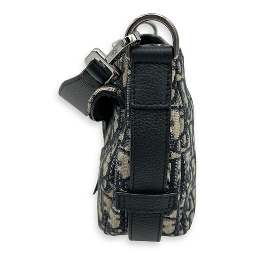 Dior Oblique Saddle Blue Crossbody Bag in Jacquard, Silver hardware_5