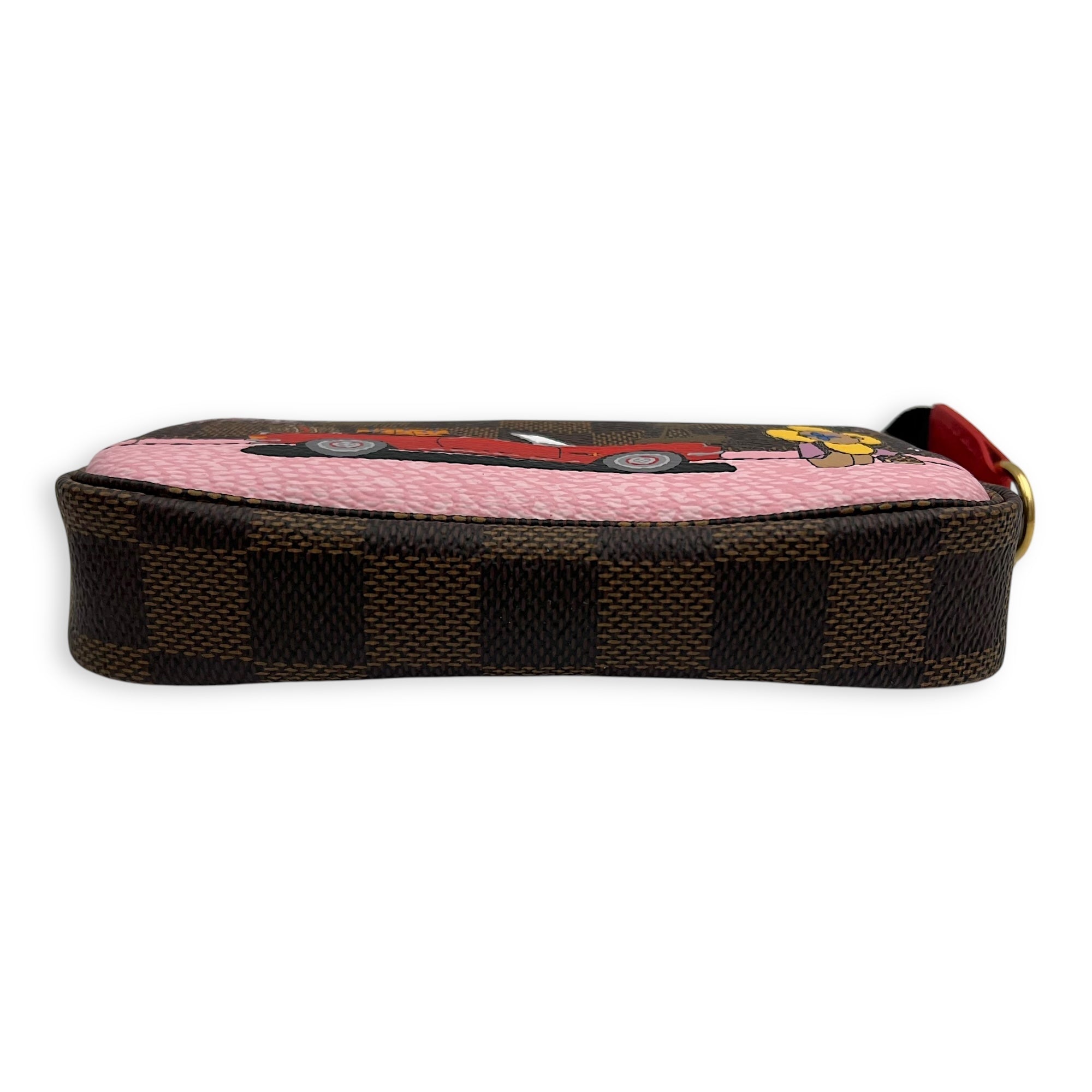 Louis Vuitton Pochette Accessoires Mini Brown Pouch in Coated Canvas, Gold hardware_7