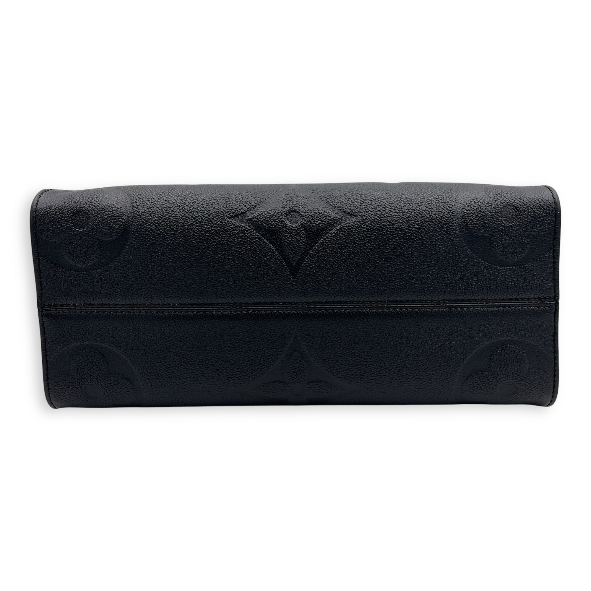 Louis Vuitton OnTheGo MM Black Top Handle Bag in Empreinte Leather, Gold hardware_4