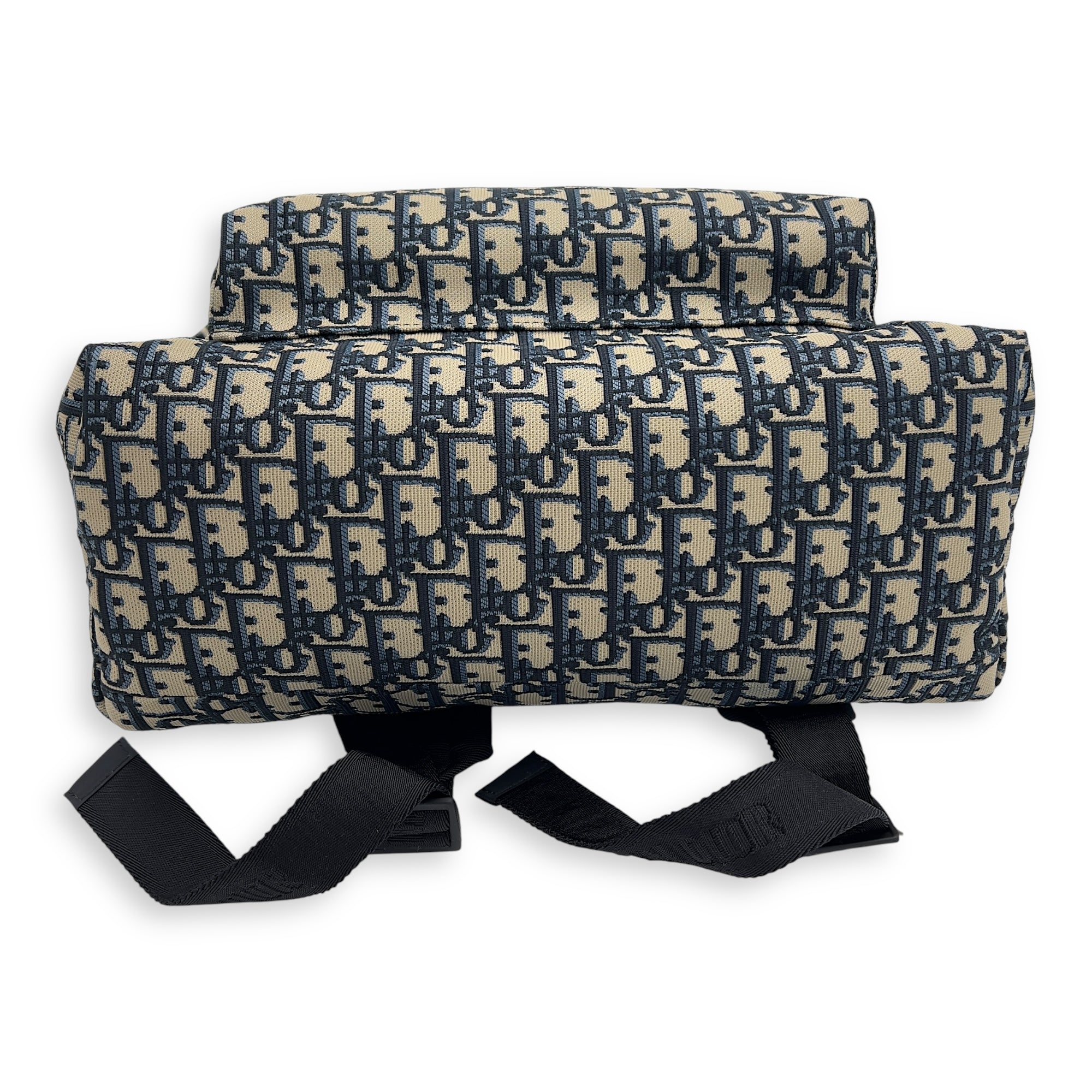Dior Oblique Blue Backpack in Jacquard, Lacquered Metal hardware_5