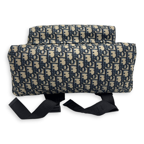 Dior Oblique Blue Backpack in Jacquard, Lacquered Metal hardware_5