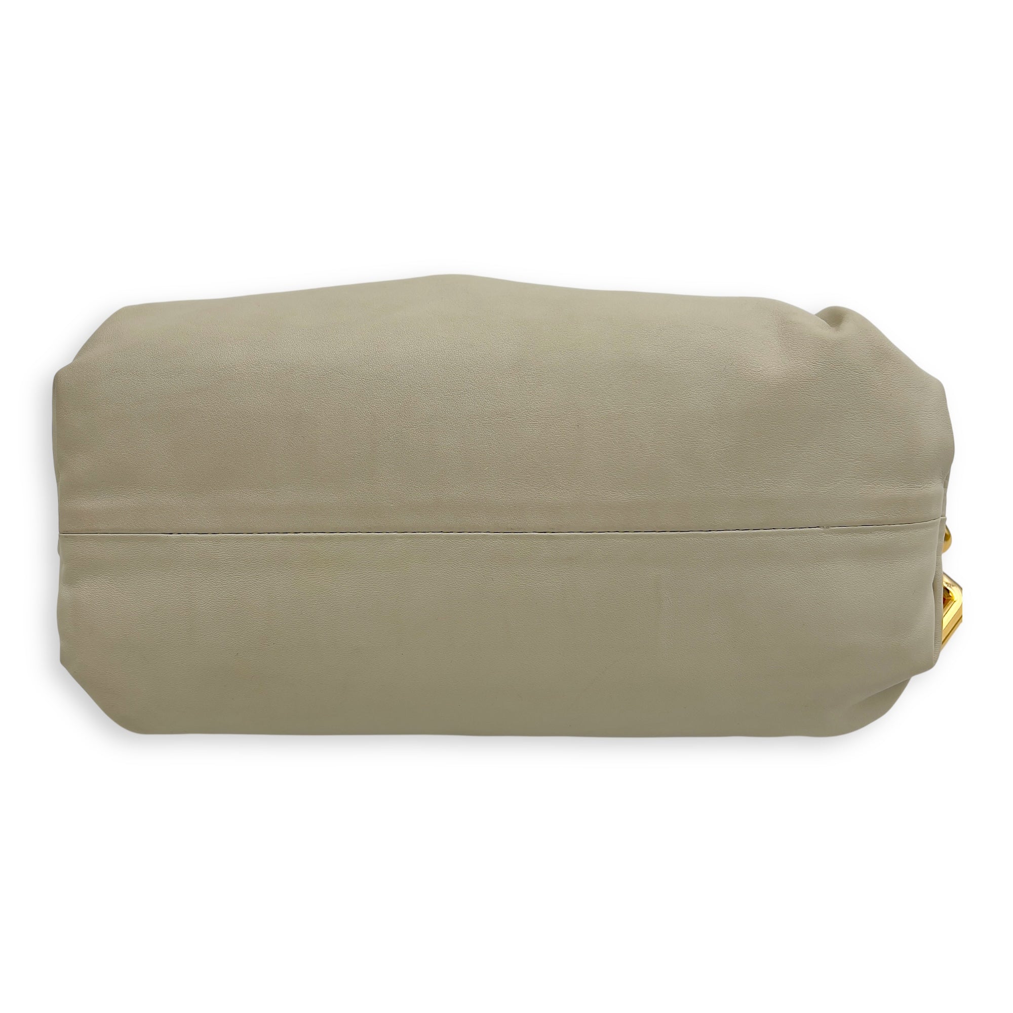 Bottega Veneta Chain Pouch Shoulder Bag Beige in Calfskin, Gold hardware_3