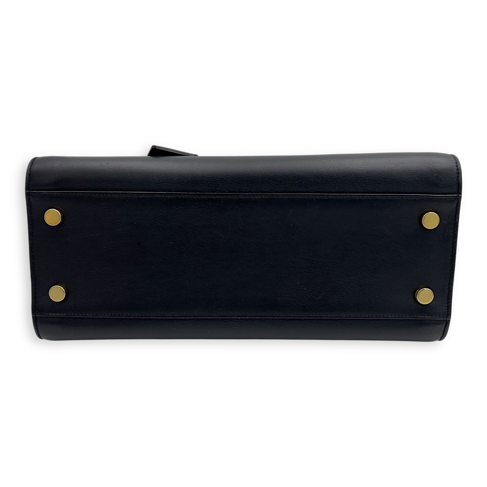 Saint Laurent Cabas Top Handle Bag Black in Calfskin, Gold hardware_3