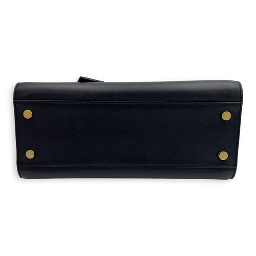 Saint Laurent Cabas Top Handle Bag Black in Calfskin, Gold hardware_3