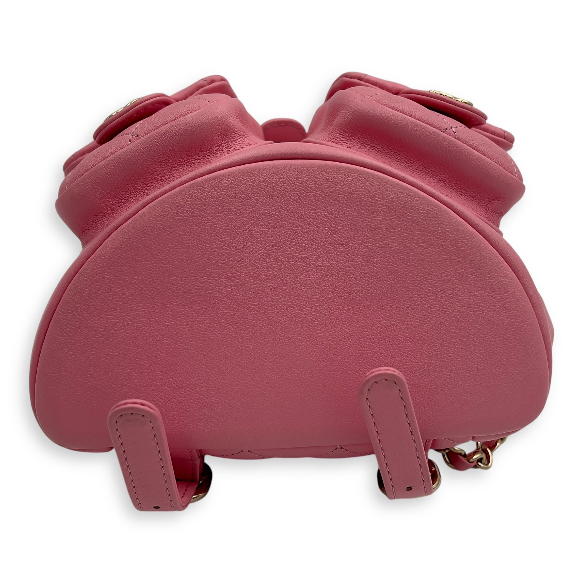 Chanel Duma Pink Backpack in Calfskin, Gold hardware_5