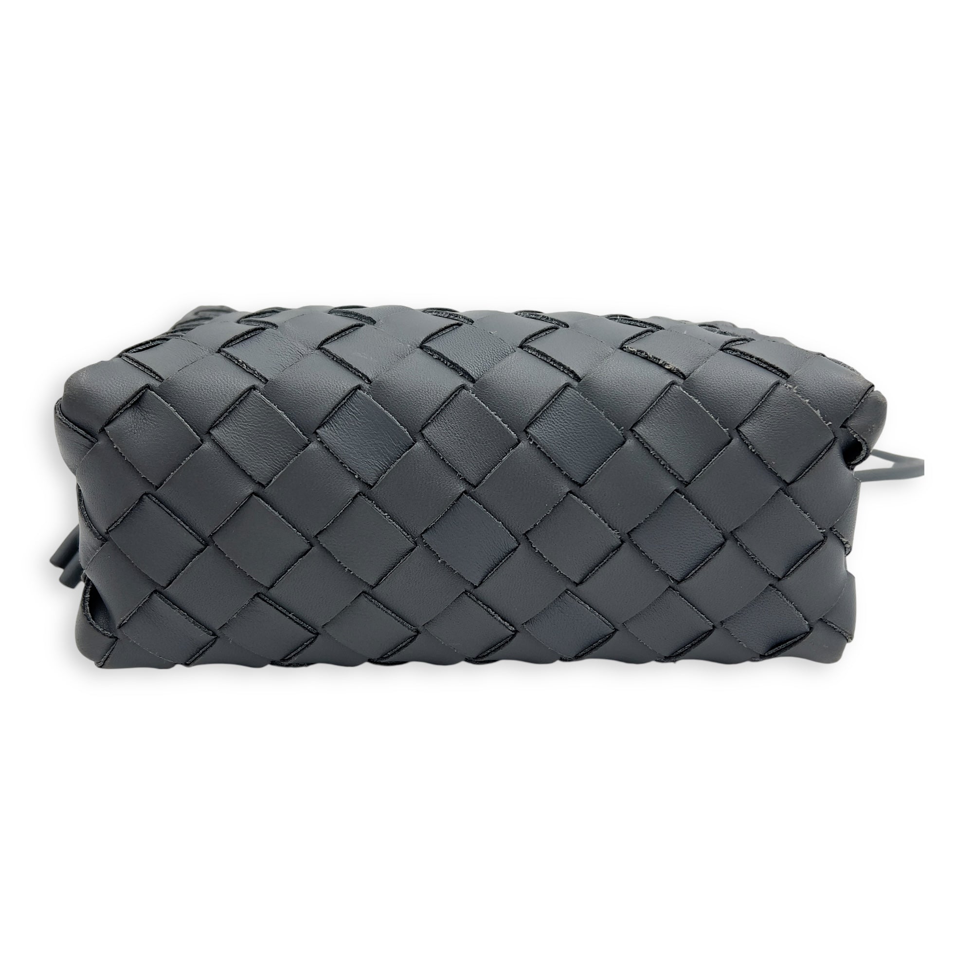 Bottega Veneta Loop Crossbody Bag Grey in Calfskin, Gold hardware_7