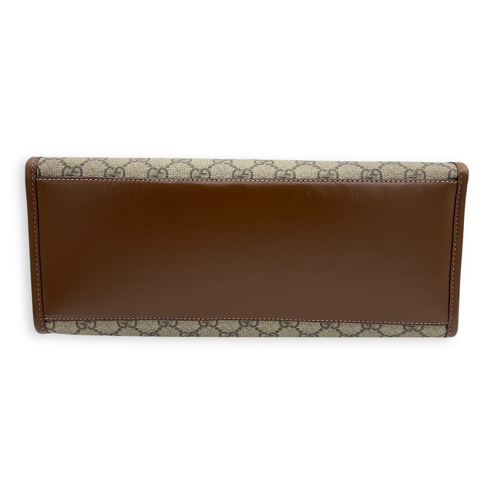 Gucci GG Top Handle Bag Brown in Coated Canvas, Gold hardware_3