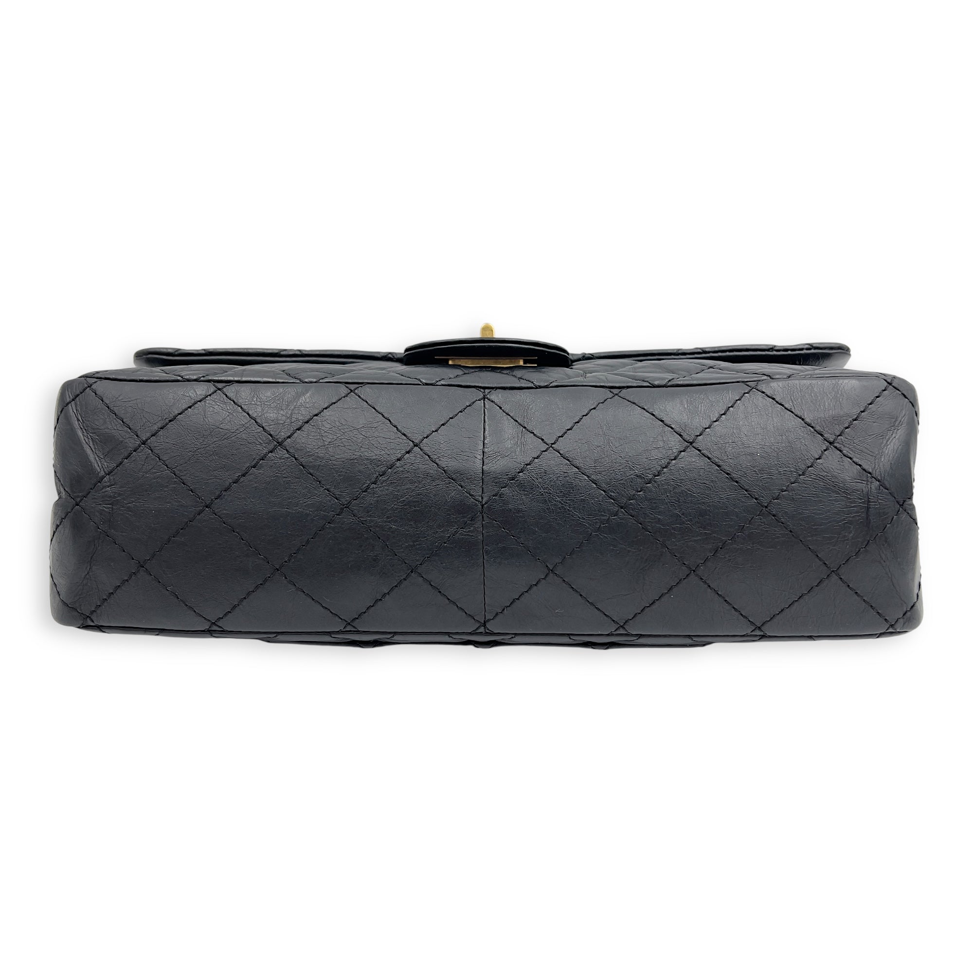 Chanel 2.55 Shoulder Bag 27 Black in Calfskin, Gold hardware_3