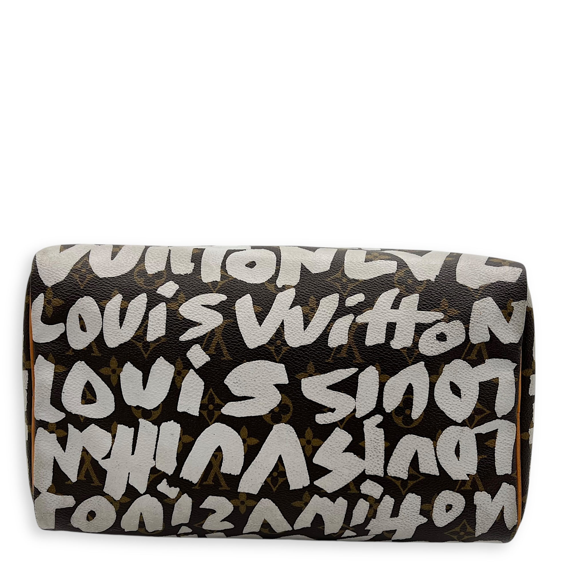 Louis Vuitton Speedy Sprouse Top Handle Bag 30 Brown in Monogram Coated Canvas, Gold hardware_5
