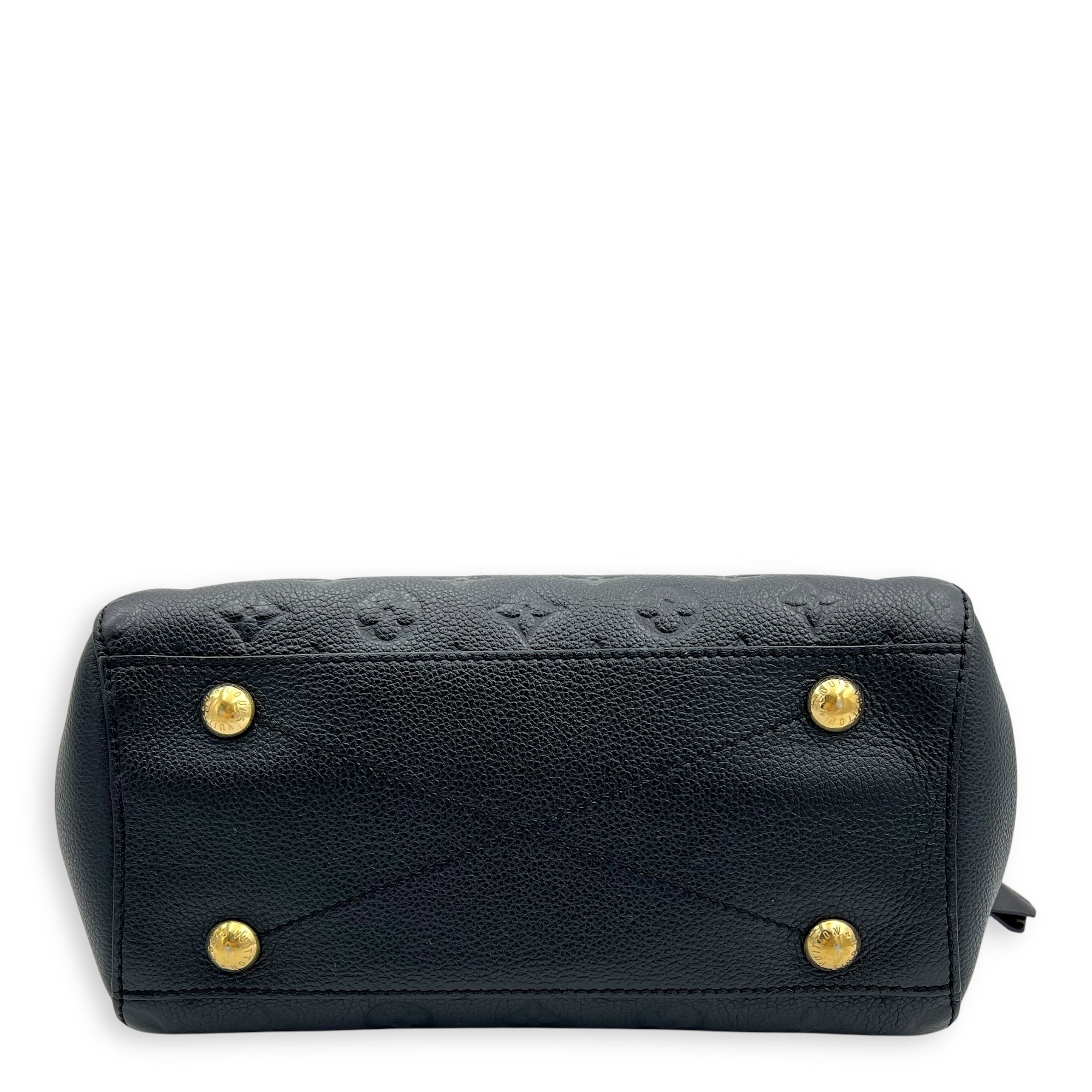 Louis Vuitton Montaigne Top Handle Bag BB Black in Empreinte Leather, Gold hardware_5