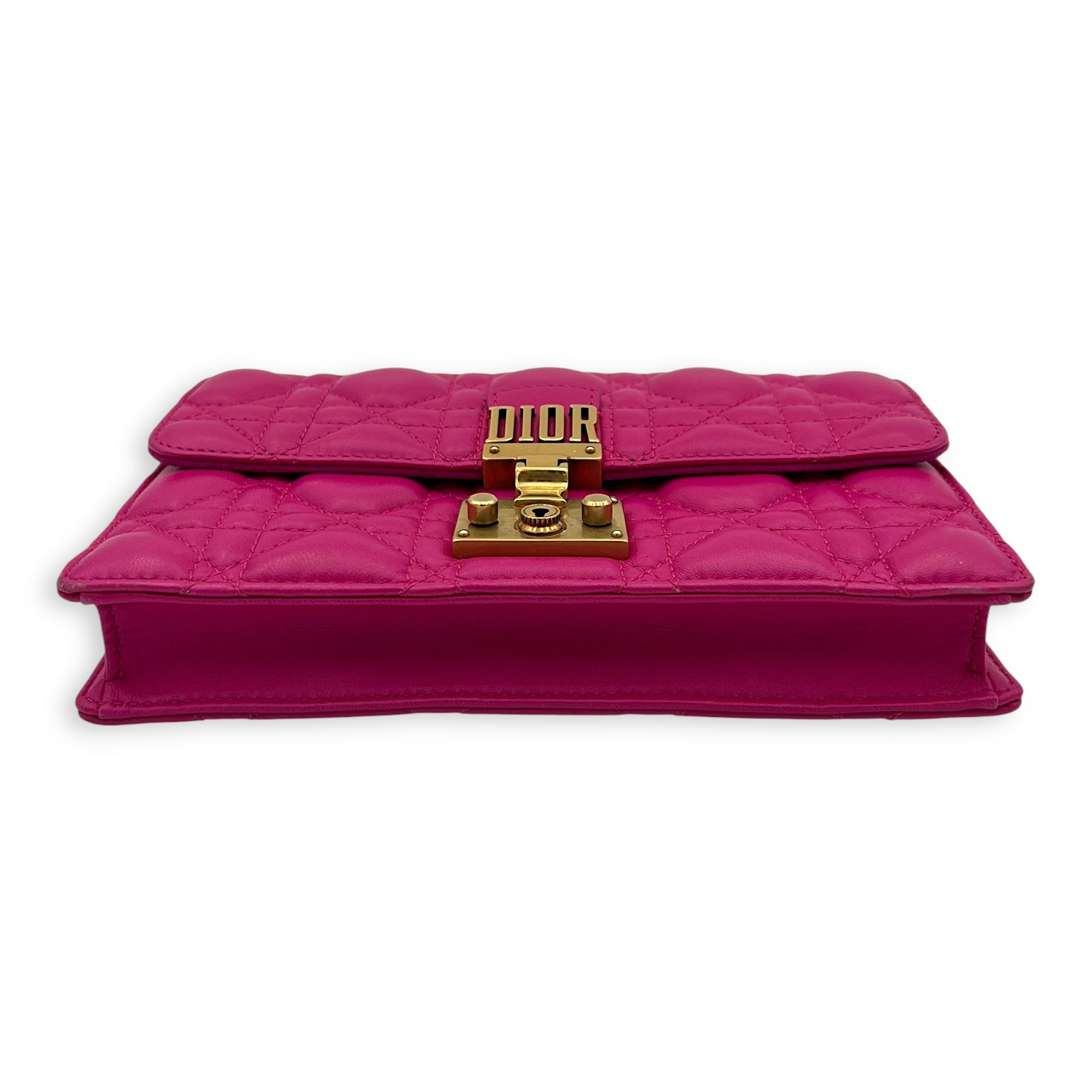 Dior DiorAddict Shoulder Bag Pink in Lambskin, Gold hardware_11