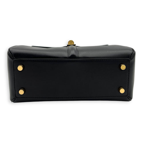 Celine 16 Top Handle Bag Black in Calfskin, Gold hardware_7