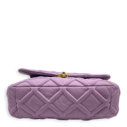 Chanel C19 Maxi Purple Crossbody Bag in Fabric, Mixed hardware_5