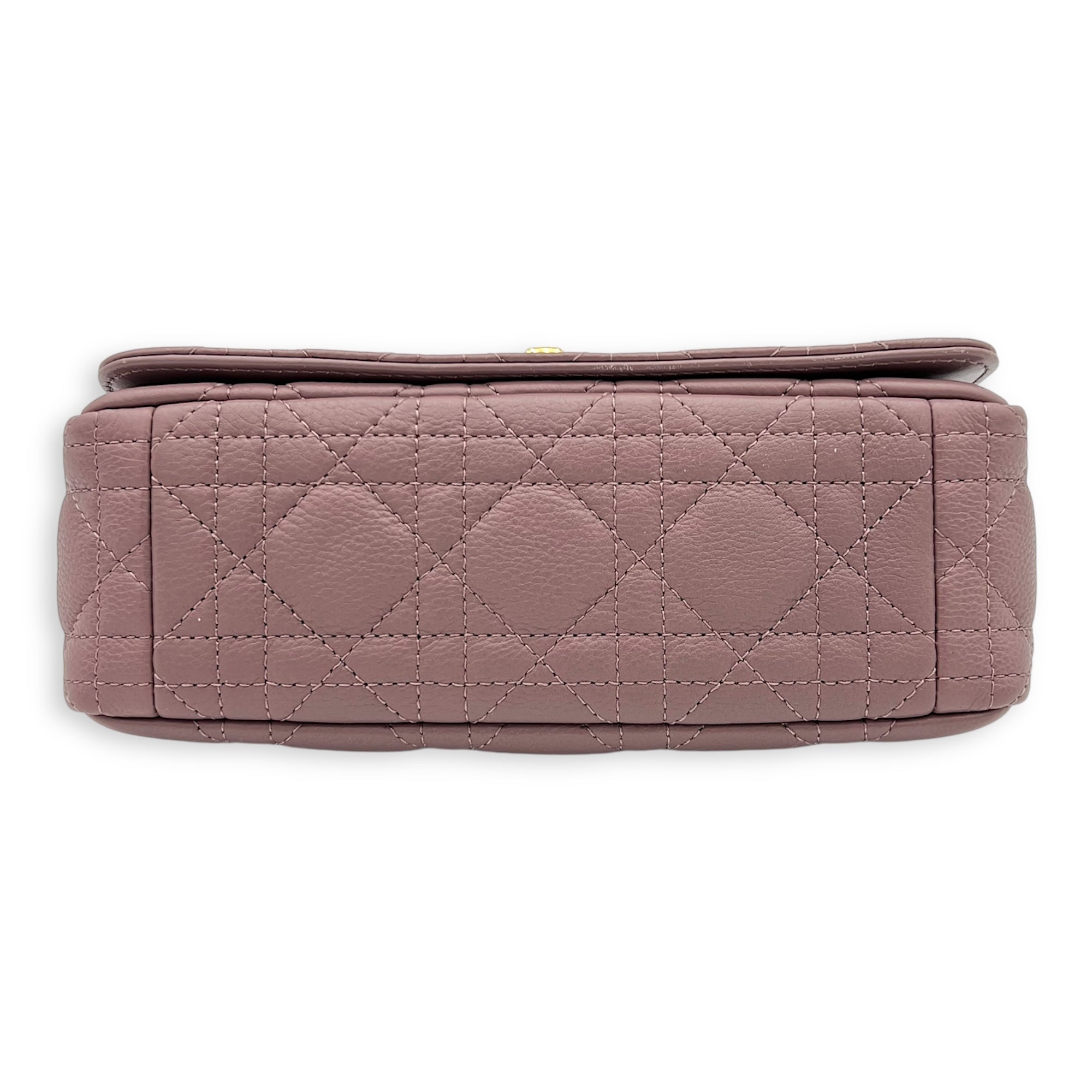 Dior Caro Shoulder Bag Purple in Calfskin, Gold hardware_9