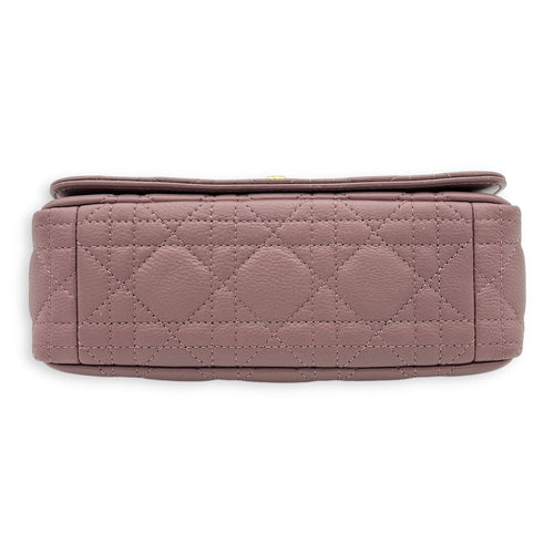 Dior Caro Shoulder Bag Purple in Calfskin, Gold hardware_9