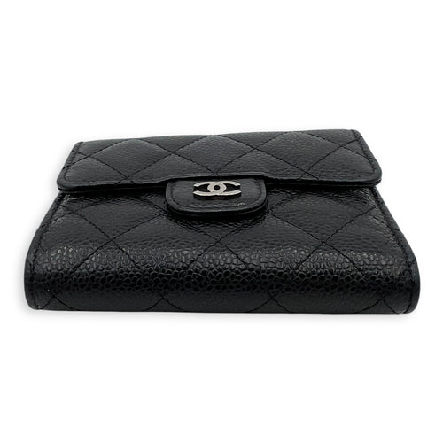 Chanel Classic Wallet Black in Caviar Leather, Silver hardware_6