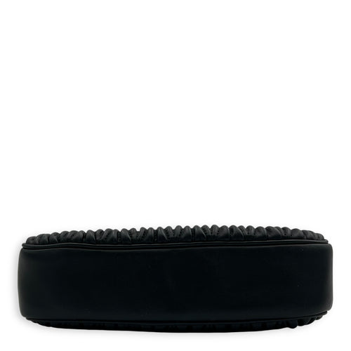 Miu Miu Matelassé Shoulder Bag Black in Lambskin, Silver hardware_5