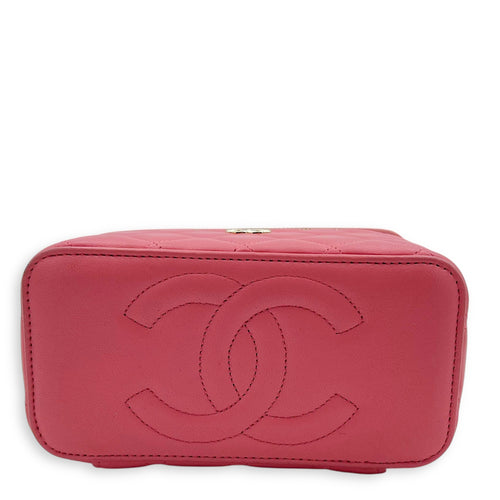 Chanel Vanity Top Handle Bag Pink in Lambskin, Gold hardware_5