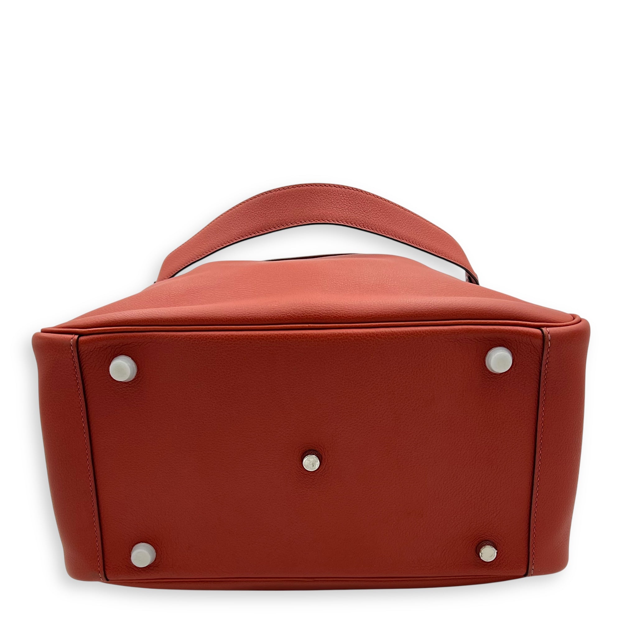 Hermès Lindy 30 Red Shoulder Bag in Clemence, Palladium hardware_5