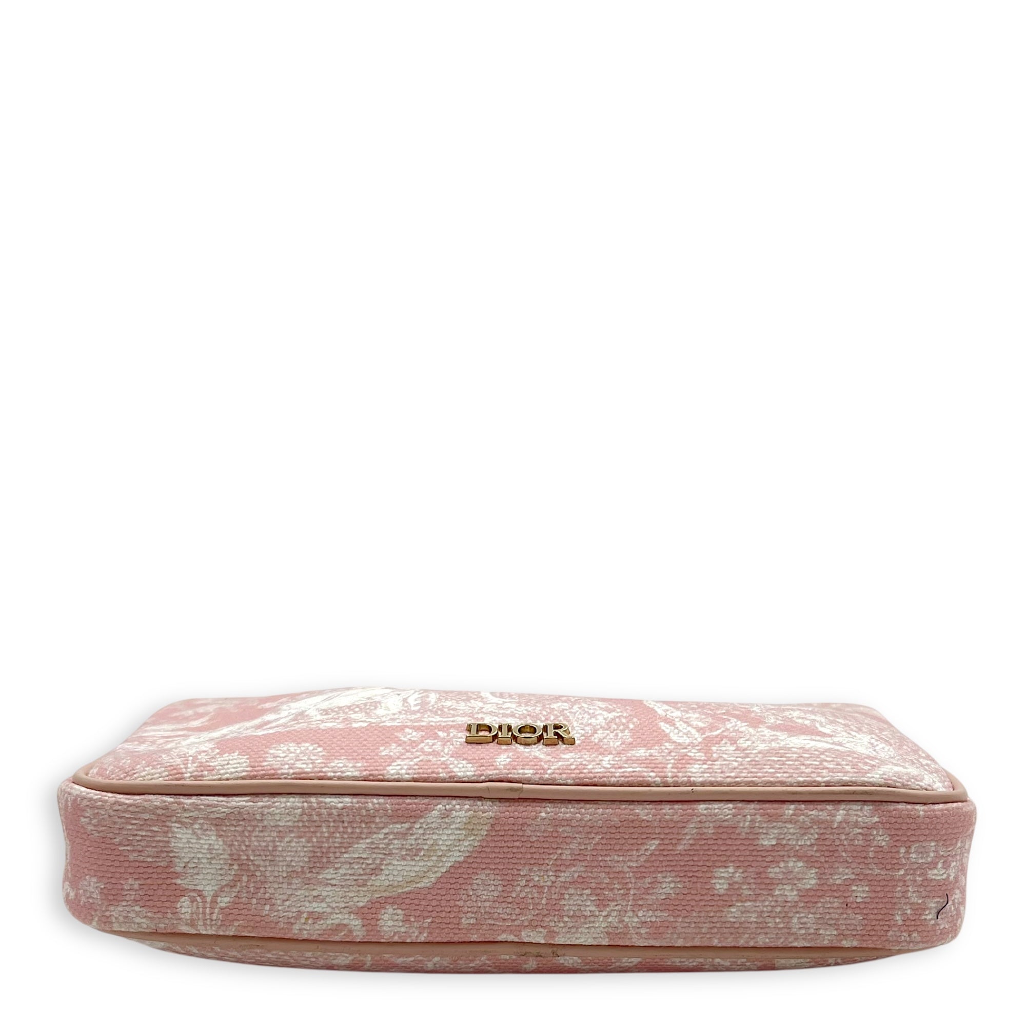 Dior Multi-pouch Crossbody Bag Pink in Canvas, Light Gold hardware_5
