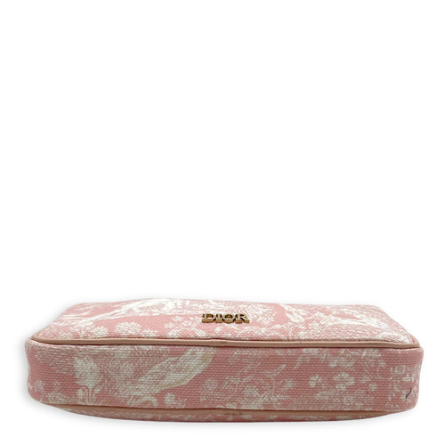 Dior Multi-pouch Crossbody Bag Pink in Canvas, Light Gold hardware_5