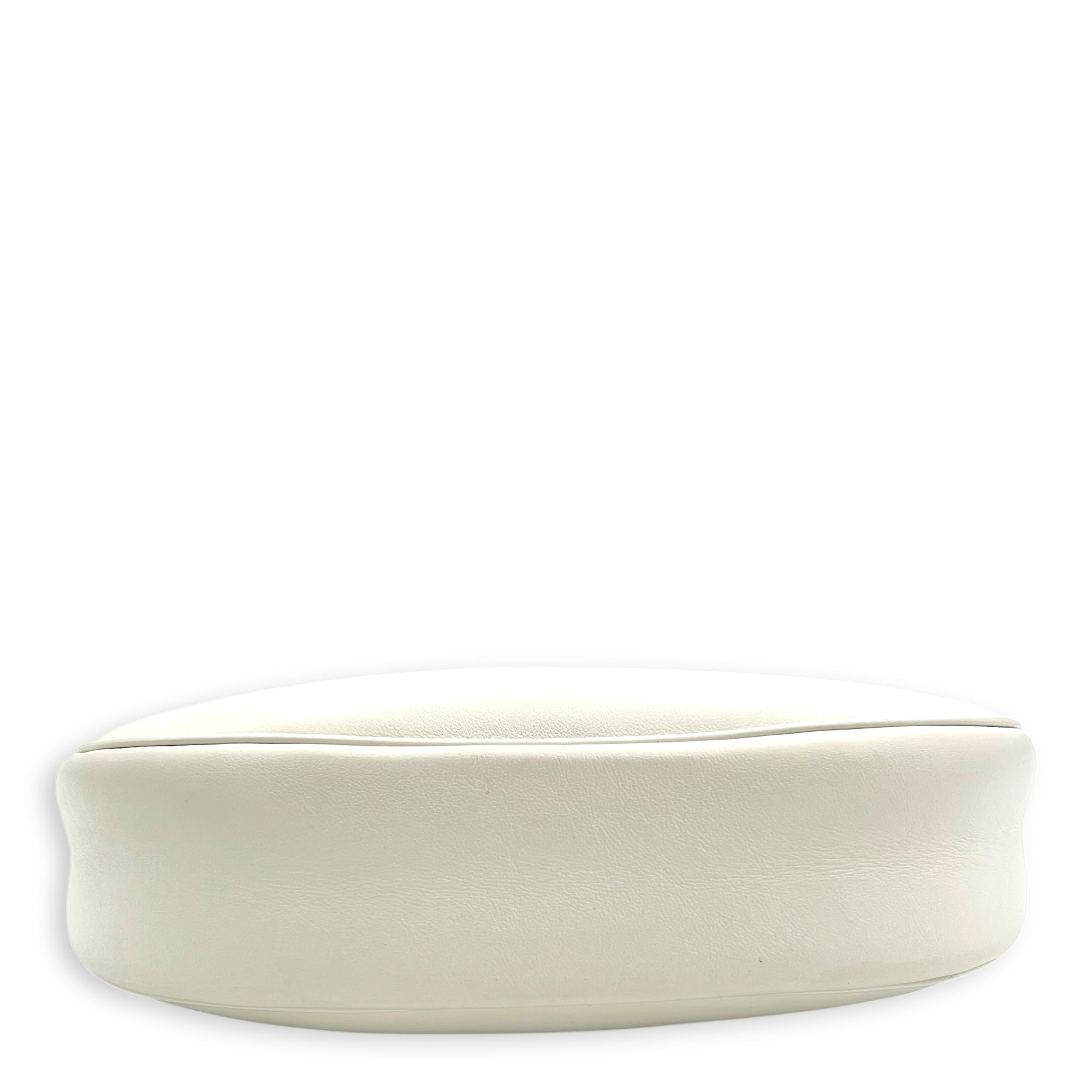 Celine Ava Shoulder Bag White in Calfskin, Silver hardware_5