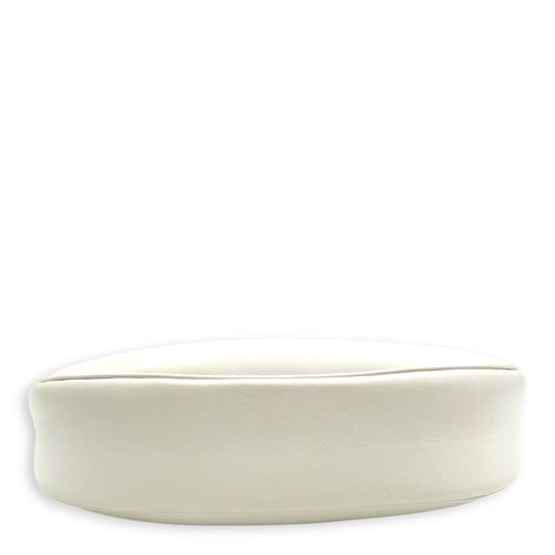 Celine Ava Shoulder Bag White in Calfskin, Silver hardware_5