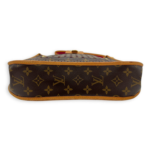 Louis Vuitton Perforated Musette Shoulder Bag Brown in Monogram Coated Canvas, Gold hardware_8