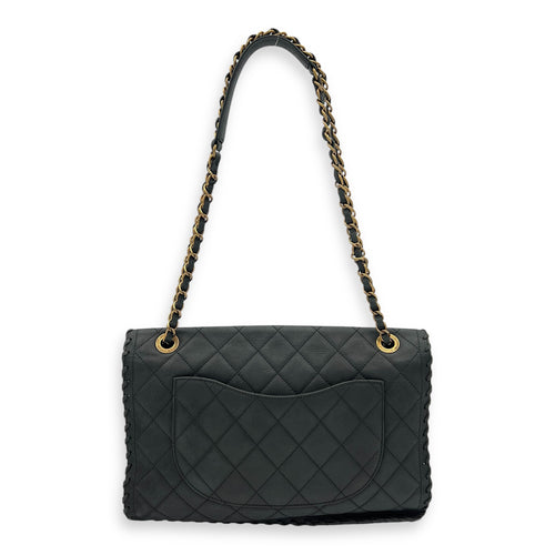 Chanel Happy Stitch CC Black Shoulder Bag in Suede Leather, Gold hardware_12
