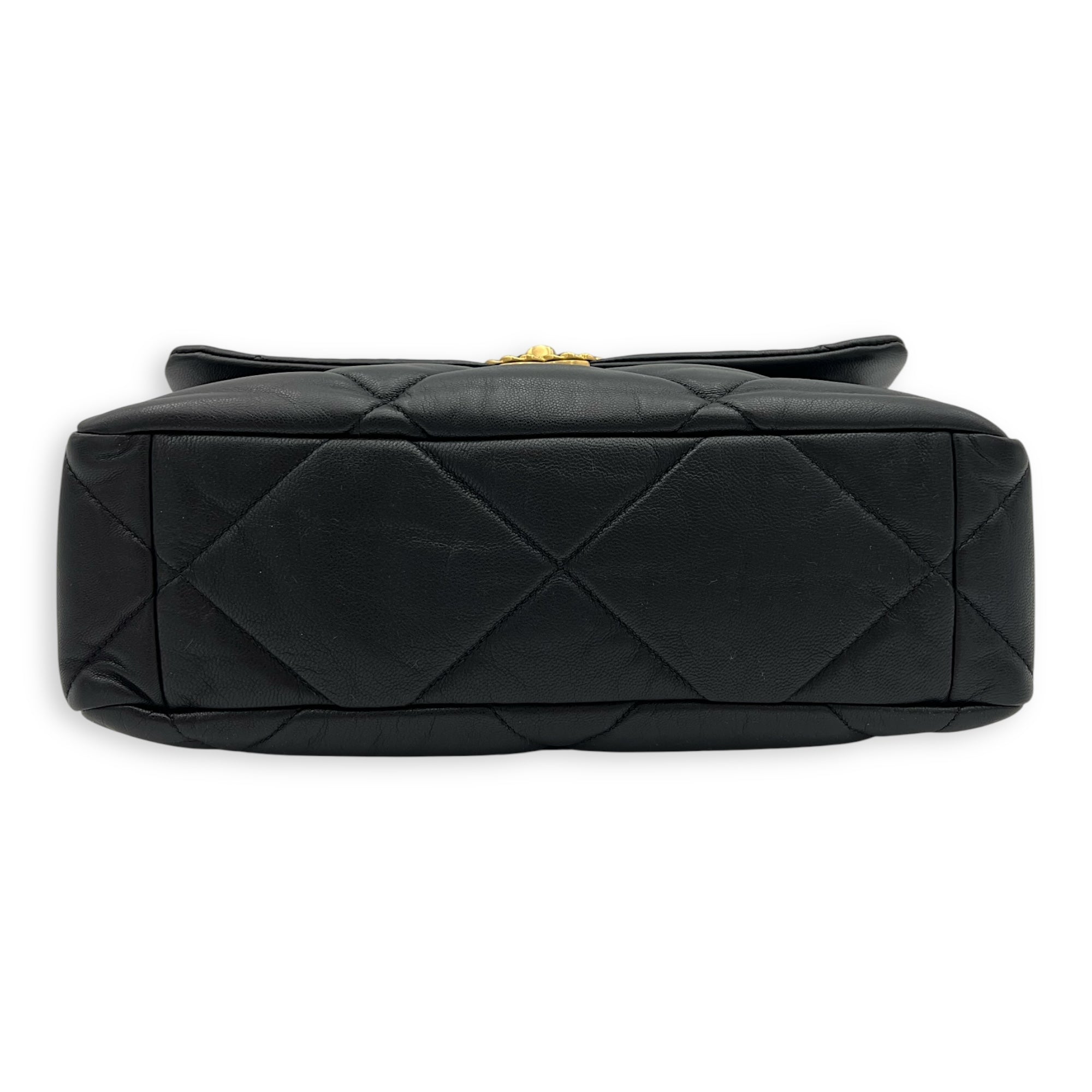 Chanel C19 Large Black Shoulder Bag in Lambskin, Mixed hardware_3