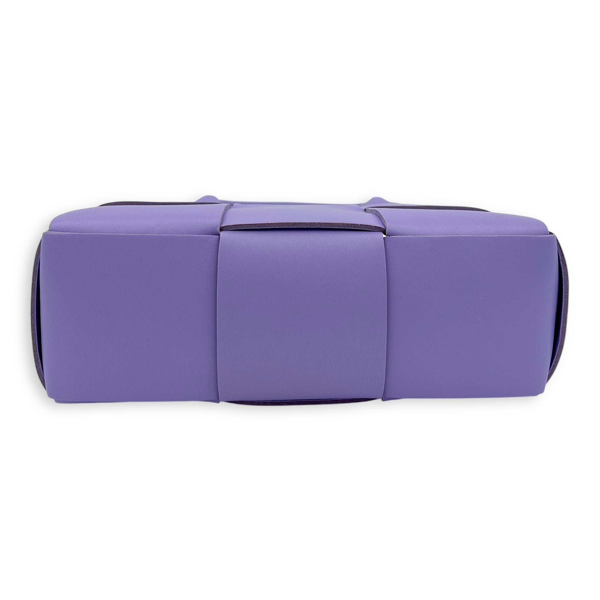 Bottega Veneta Arco Mini Purple Tote Bag in Lambskin, Silver hardware_5