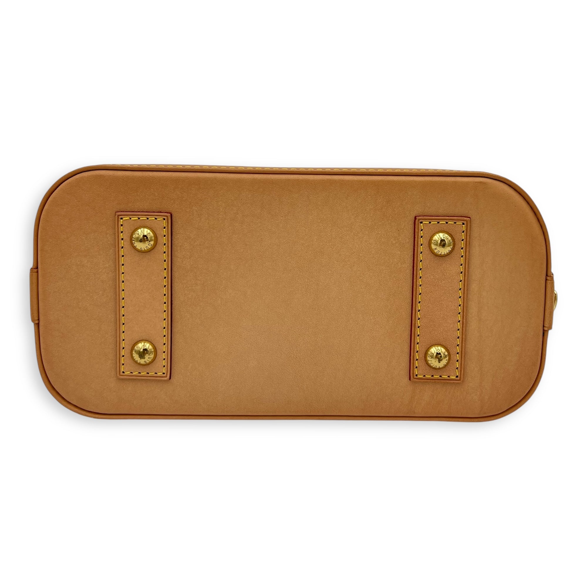 Louis Vuitton Alma BB Brown Top Handle Bag in Monogram Coated Canvas, Gold hardware_7