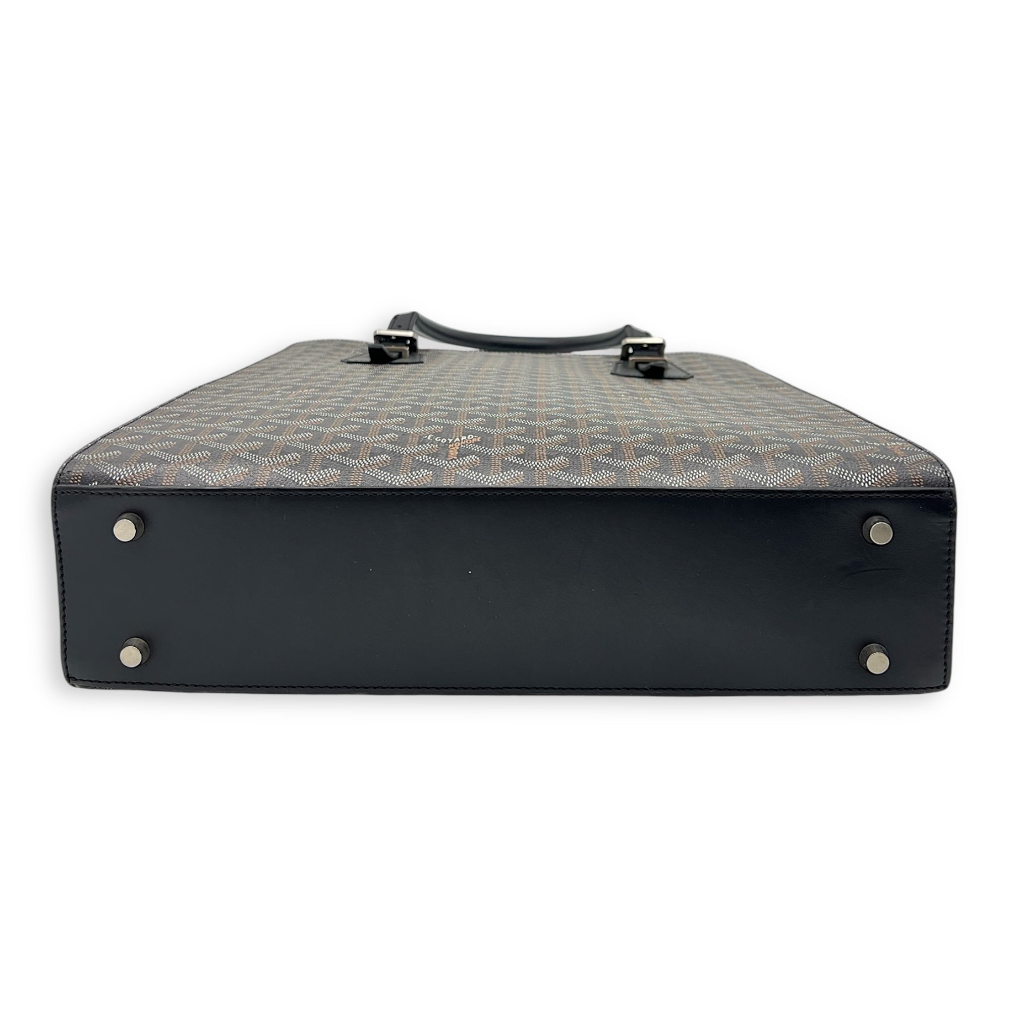Goyard Comores Tote Bag Black in Coated Canvas, Silver hardware_1