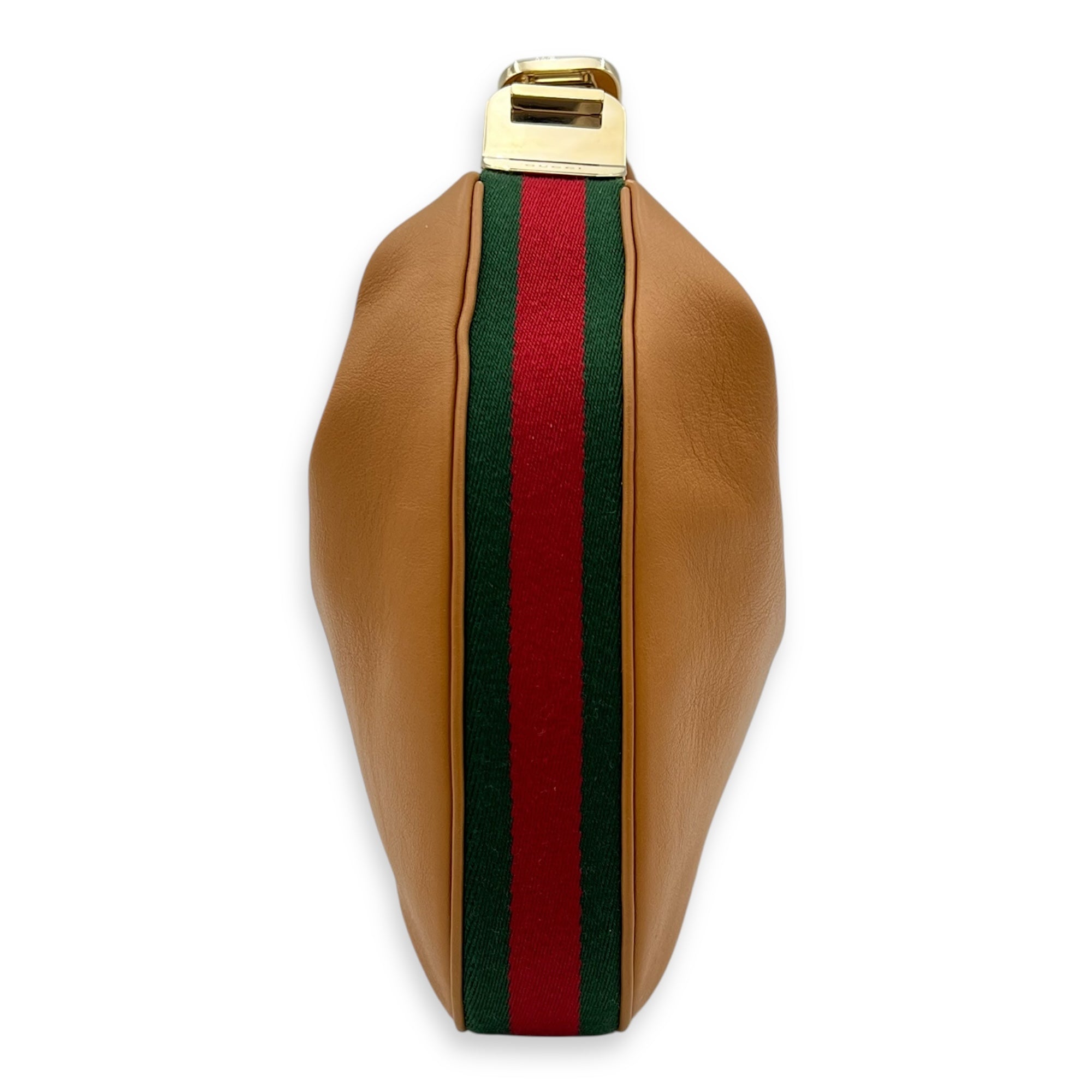 Gucci Attache Shoulder Bag Brown in Calfskin, Gold hardware_7