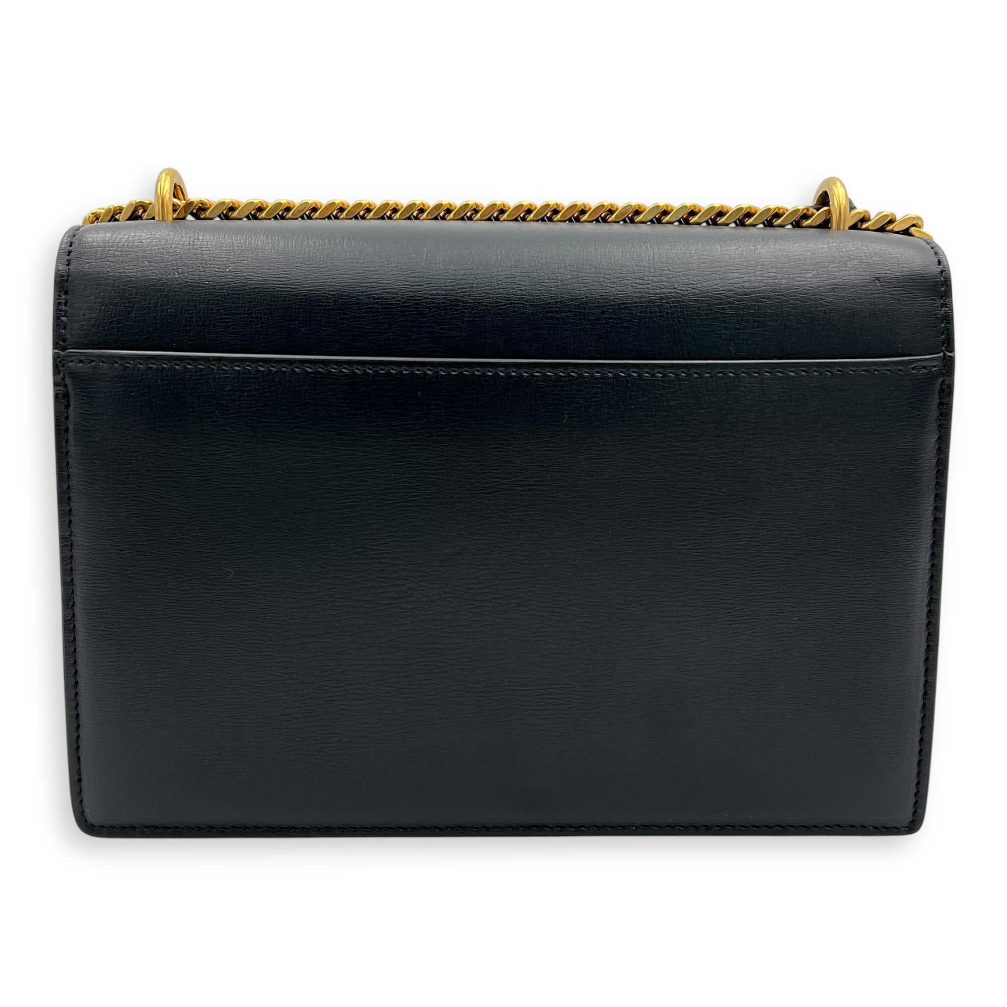 Saint Laurent Sunset Shoulder Bag Black in Calfskin, Gold hardware_2