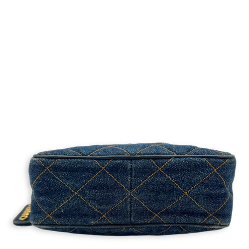 Chanel Denim CC Quilted Turnlock Crossbody Bag Blue in Denim, Gold hardware_5