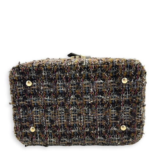 Chanel Vanity Case Wood Multi-colour Top Handle Bag in Tweed, Gold hardware_5