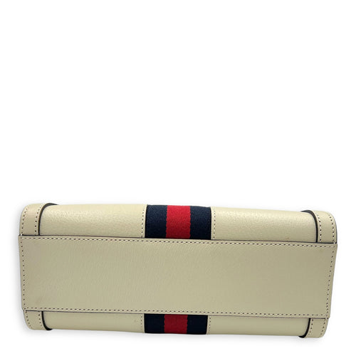 Gucci Ophidia Top Handle Bag White in Calfskin, Gold hardware_5