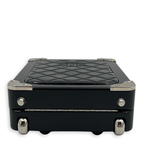 Chanel Minaudiere Trolley Black Clutch in, Silver hardware_5