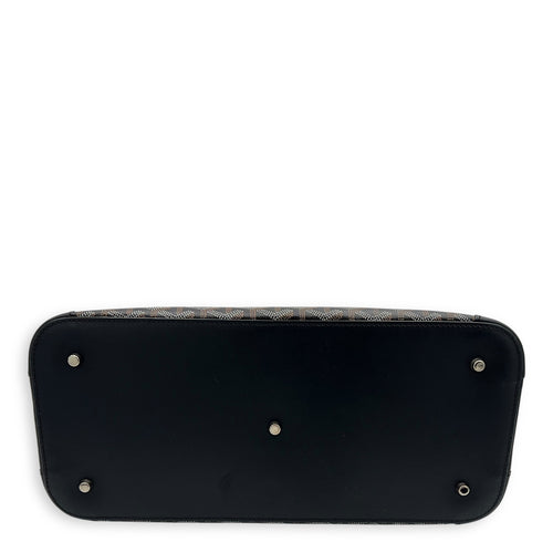 Goyard Vendome Top Handle Bag Black in Coated Canvas, Silver hardware_5