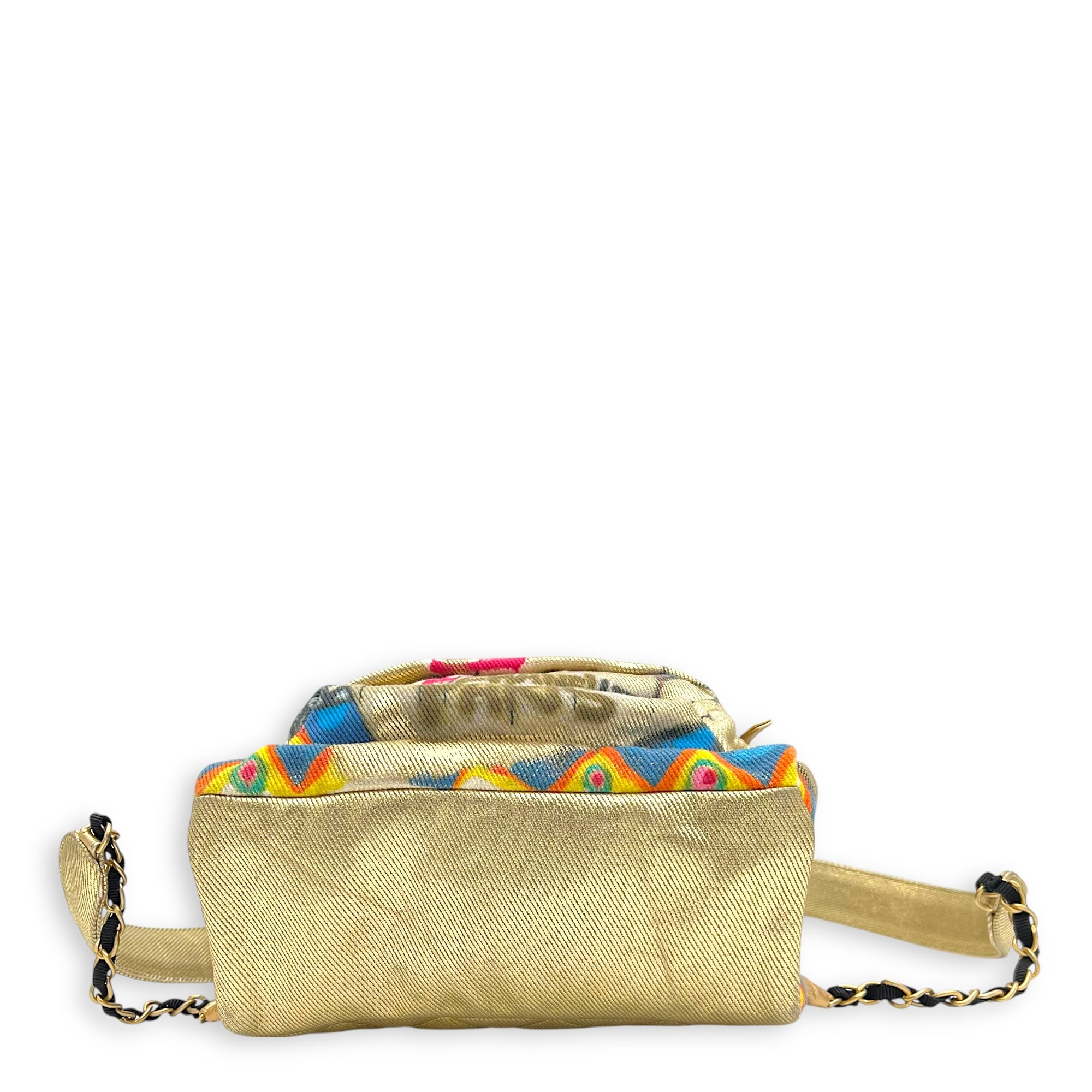 Chanel Grafitti Backpack Gold in Canvas, Gold hardware_5