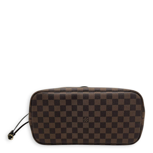 Louis Vuitton Neverfull MM Damier Ebene Tote Bag in Coated Canvas, Gold hardware_5