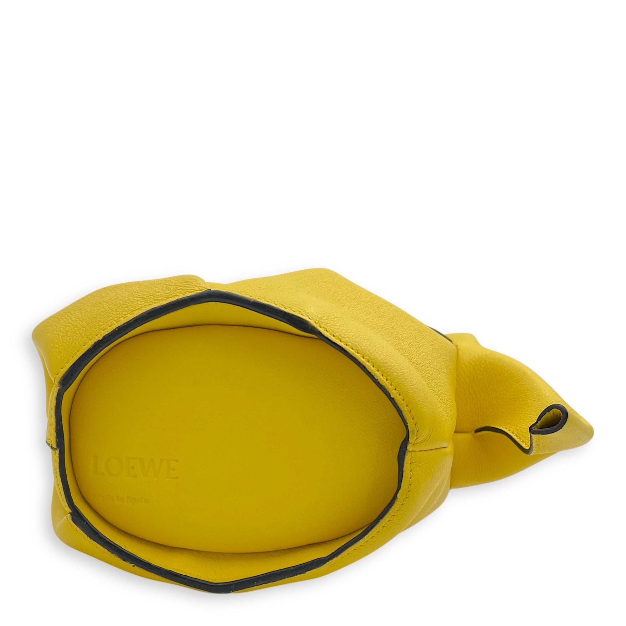 Loewe Elephant Crossbody Bag Yellow in Calfskin, Silver hardware_5