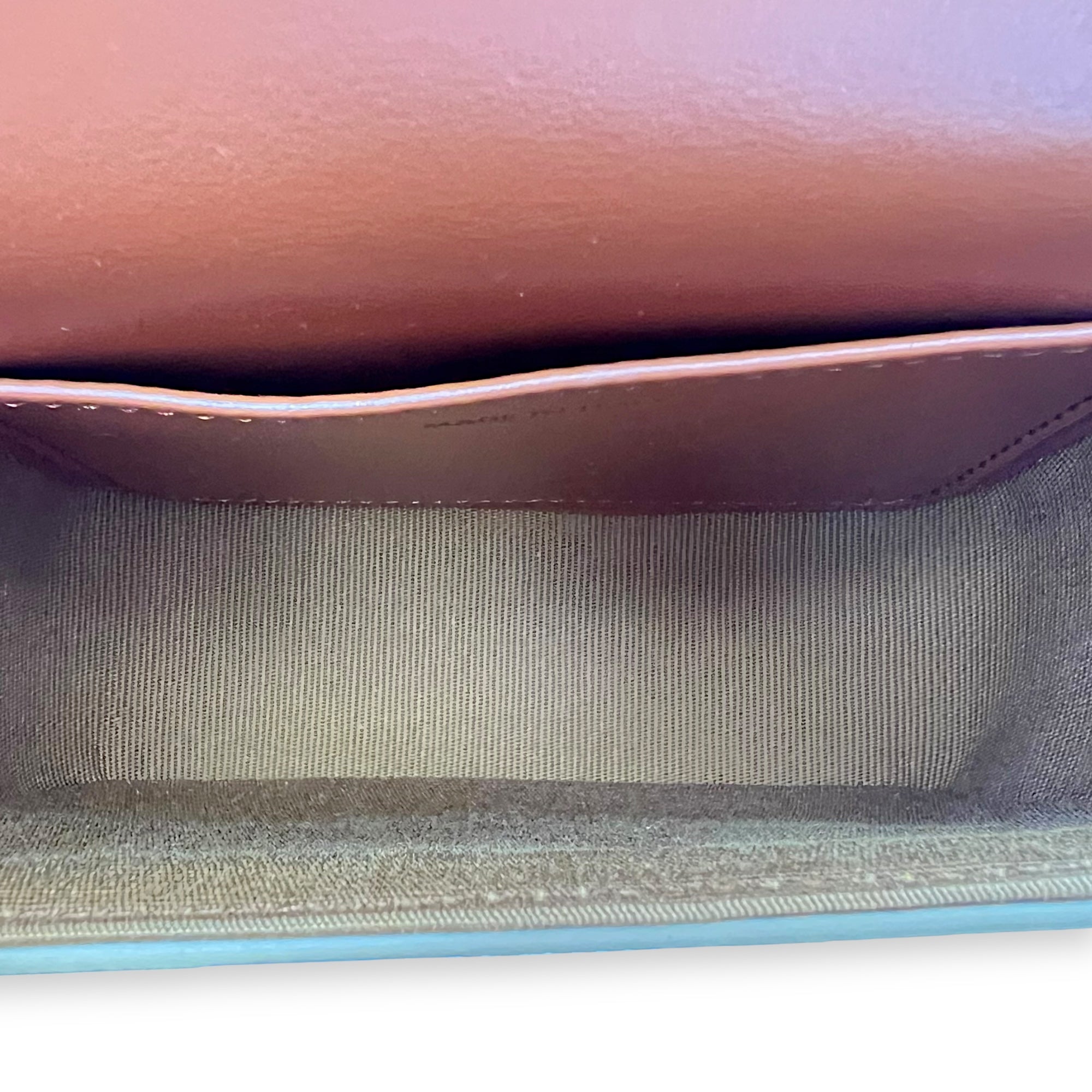 Celine Claude Mini Brown Crossbody Bag in Coated Canvas, Gold hardware_5