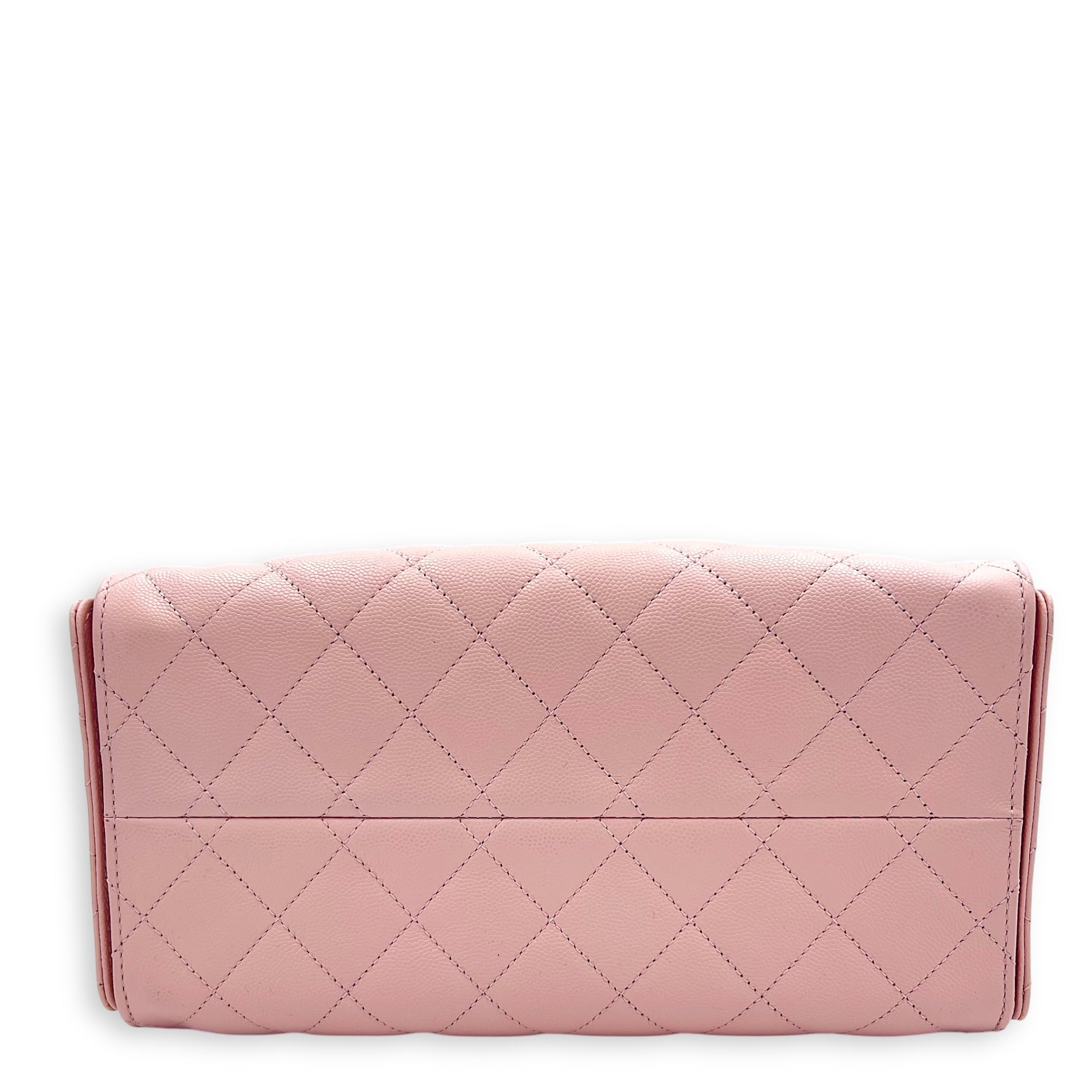 Chanel C25 Small Pink Shoulder Bag in Caviar Leather, Gold hardware_4