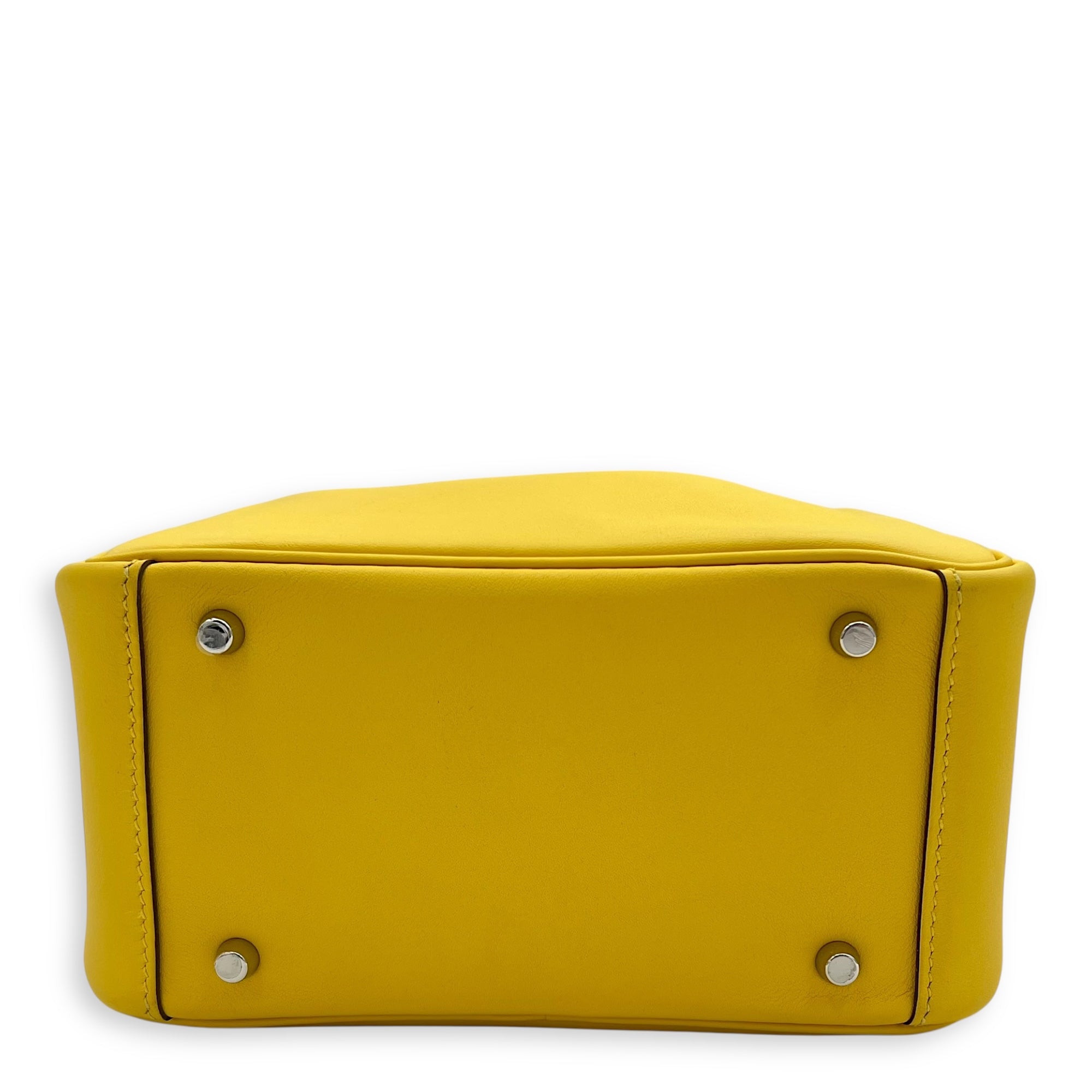 Hermès Mini Lindy Yellow in Swift, Palladium hardware_5